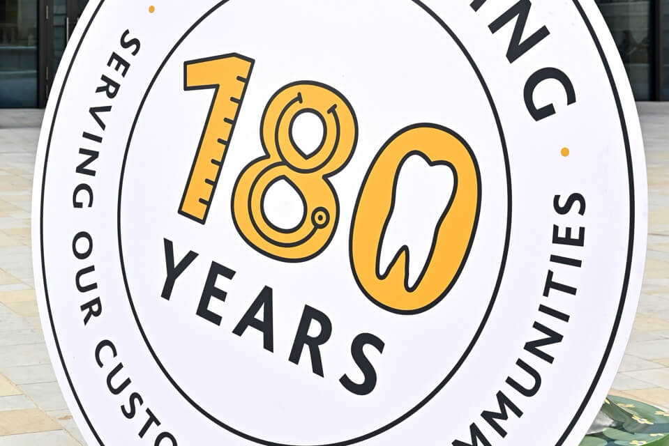 Wesleyan 180 years logo