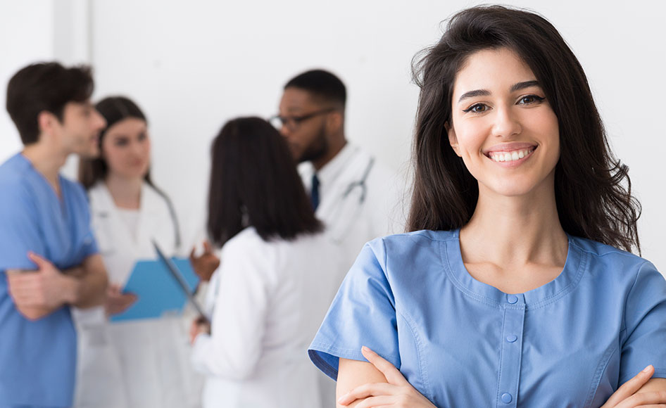 Smiling female medical student 