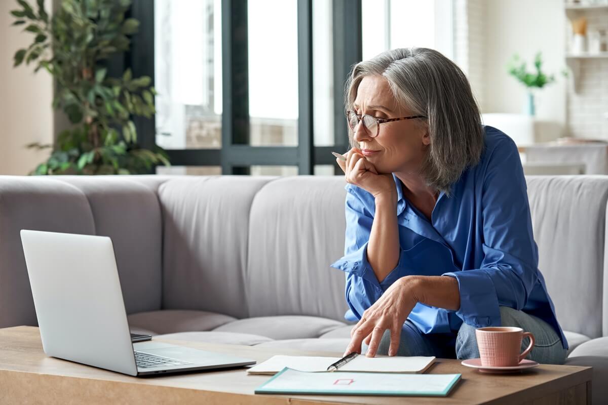 Mature woman working at home Mature woman working at home