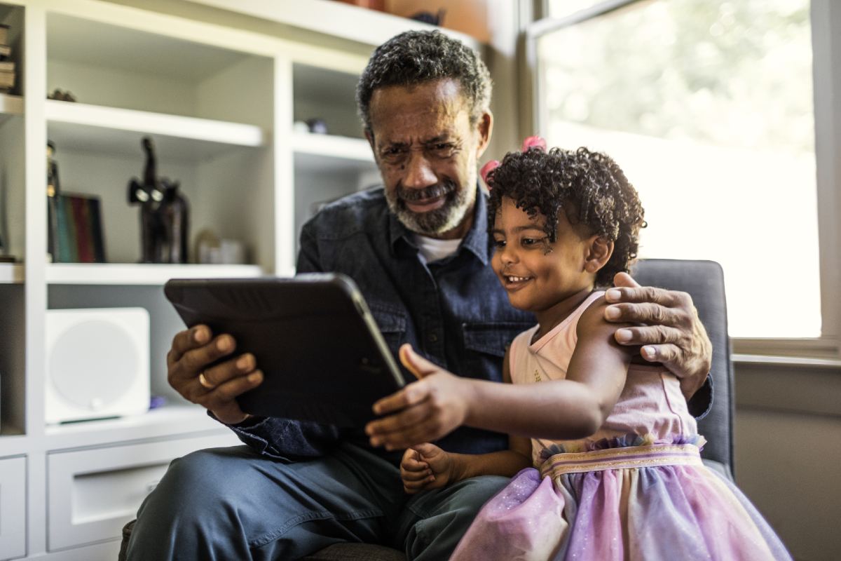 Father and daughter using tablet Father and daughter using tablet