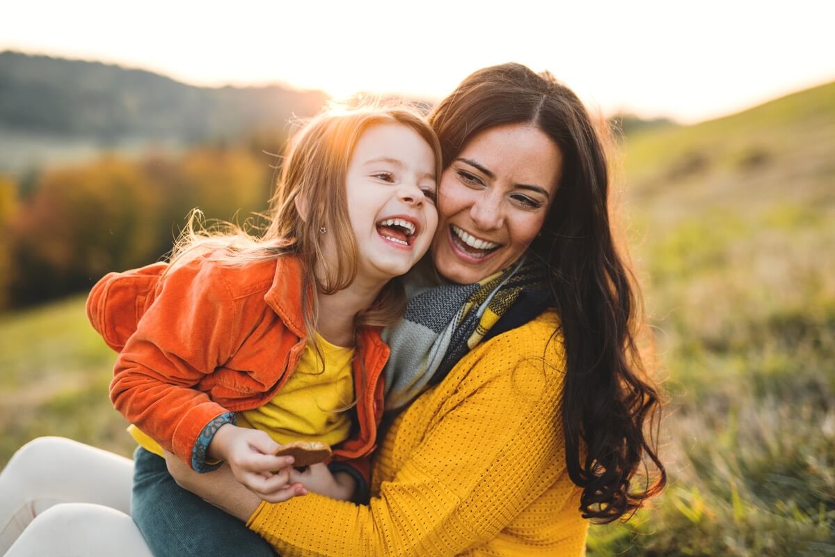 Mother and daughter in the countryside Mother and daughter in the countryside