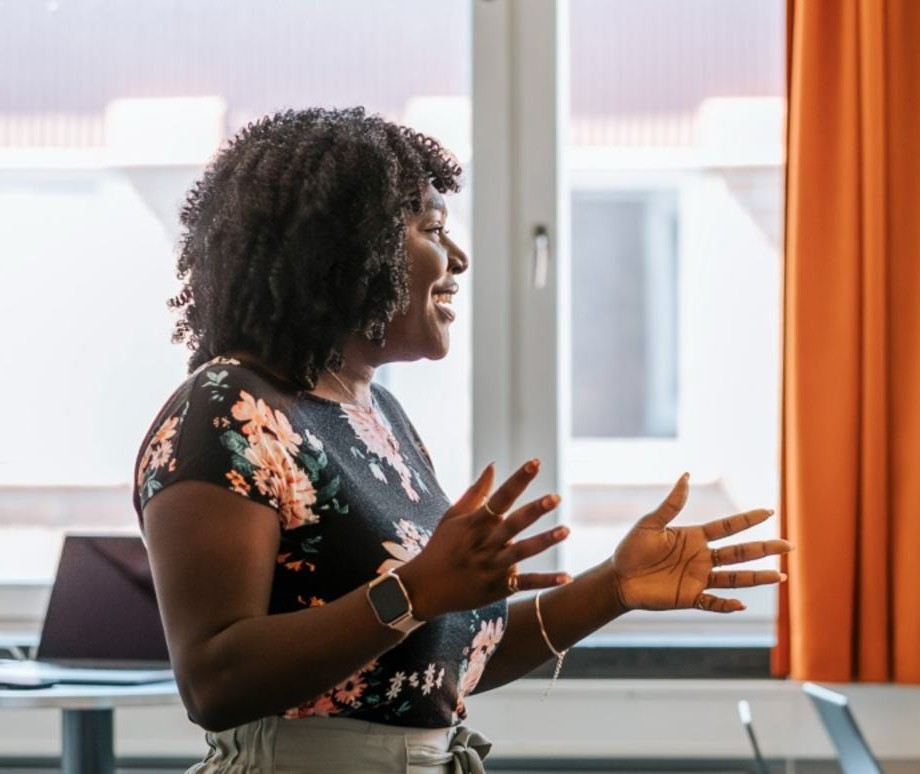 Female teacher in classroom
