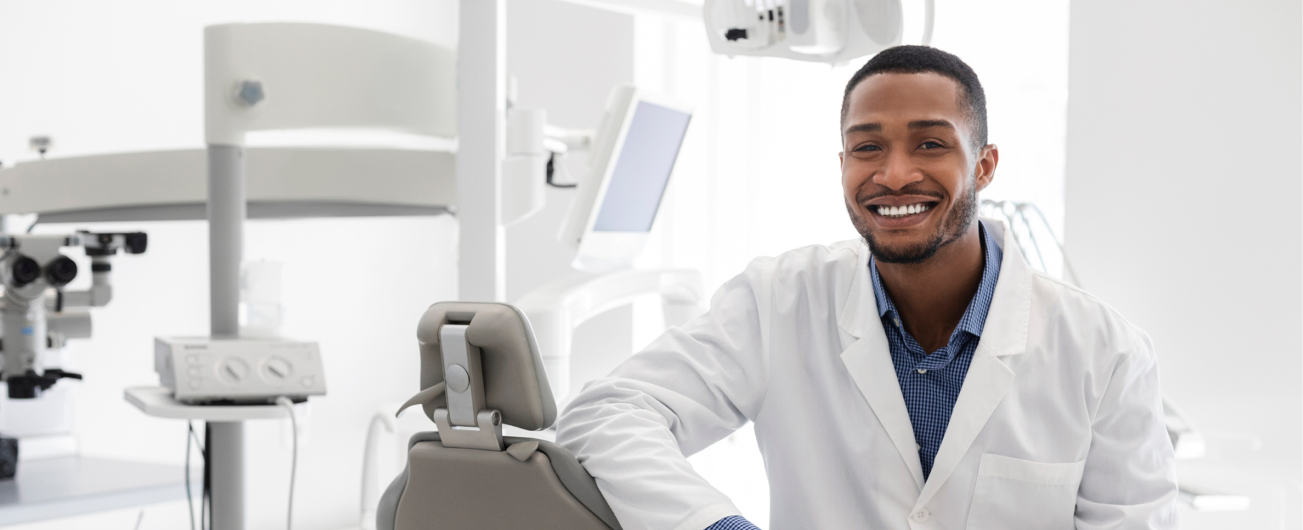 Female dentist smiling