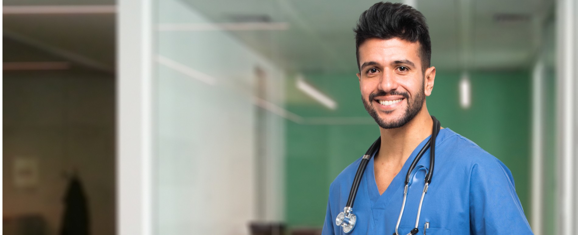 Male medic smiling