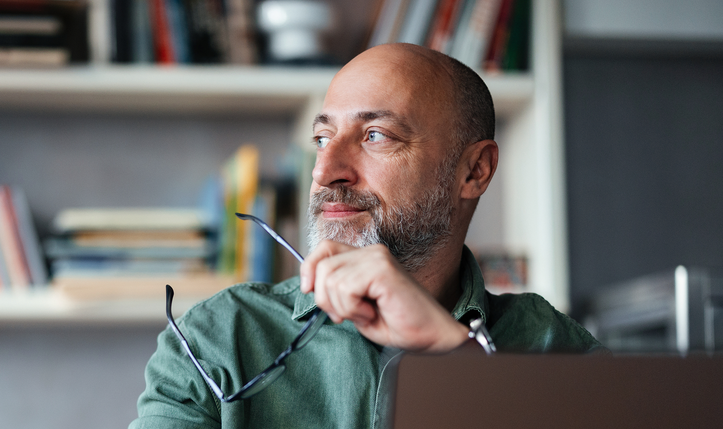 Man working on laptop