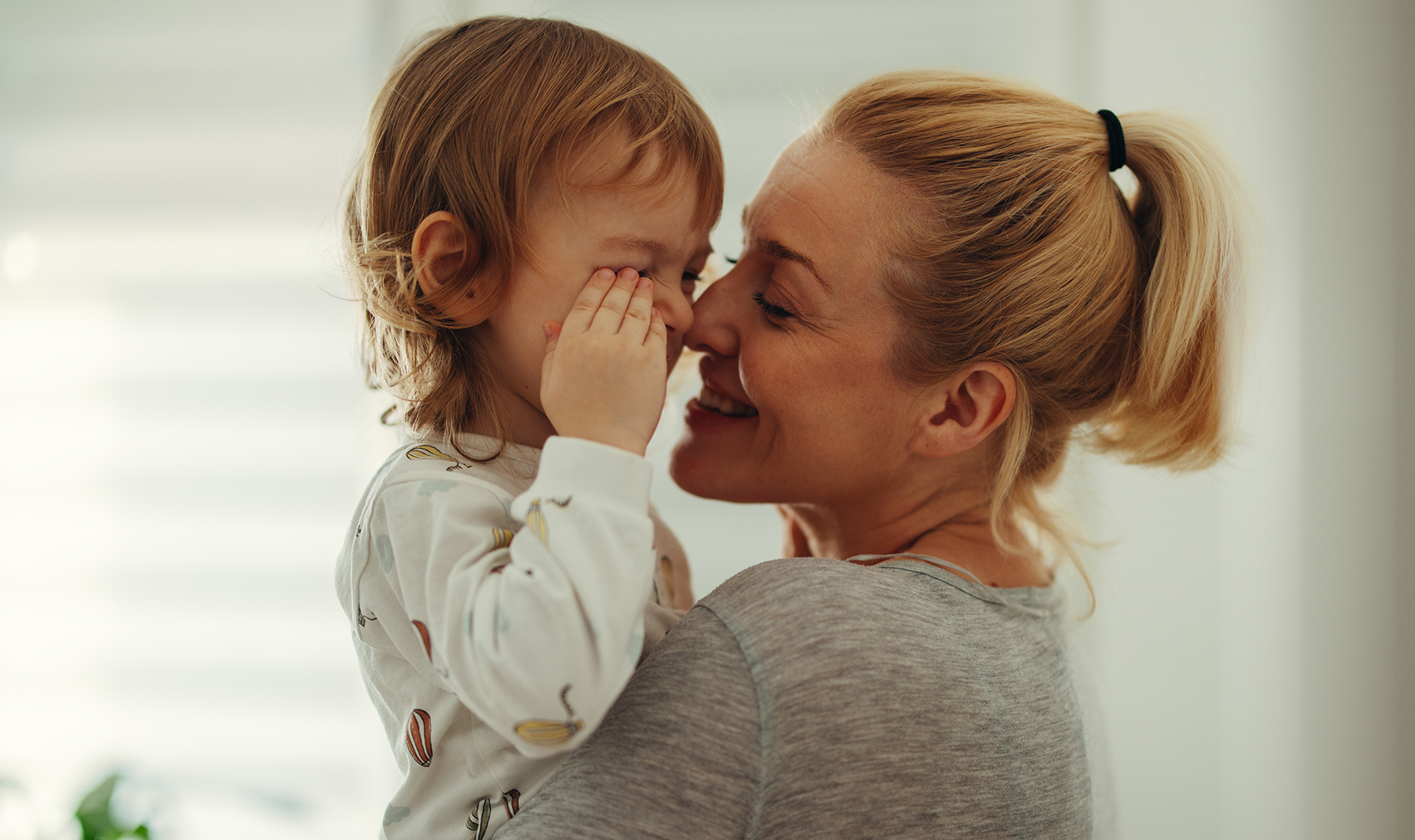 Mother holding child